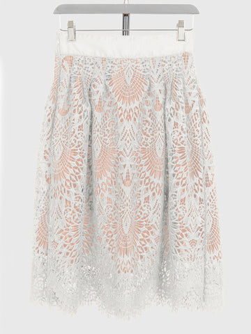 Cotton Canary White Lace Victoria Skirt